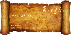 Reif Ábel névjegykártya