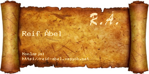 Reif Ábel névjegykártya